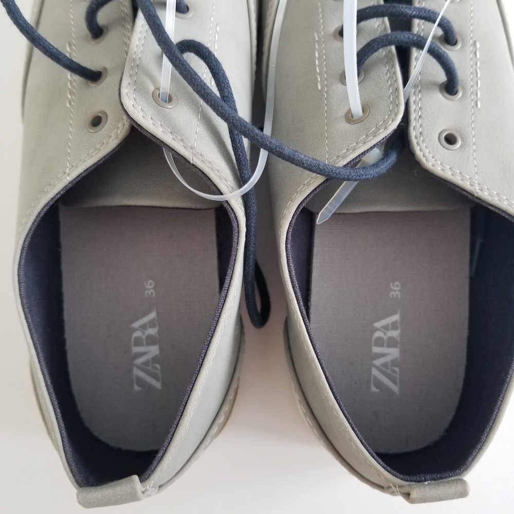 🆕️Zara Boys Grey lace up Shoes sz 36 - Picture 6 of 7